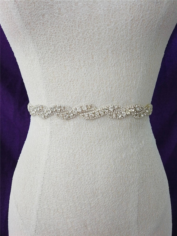 bridesmaid belts for dresses HONGMEI womens Rhinestone Thin Bridal Wedding Handmade Sash Bride Bridesmaid  Belt Dress, Black, One Size at Amazon Women's Clothing store