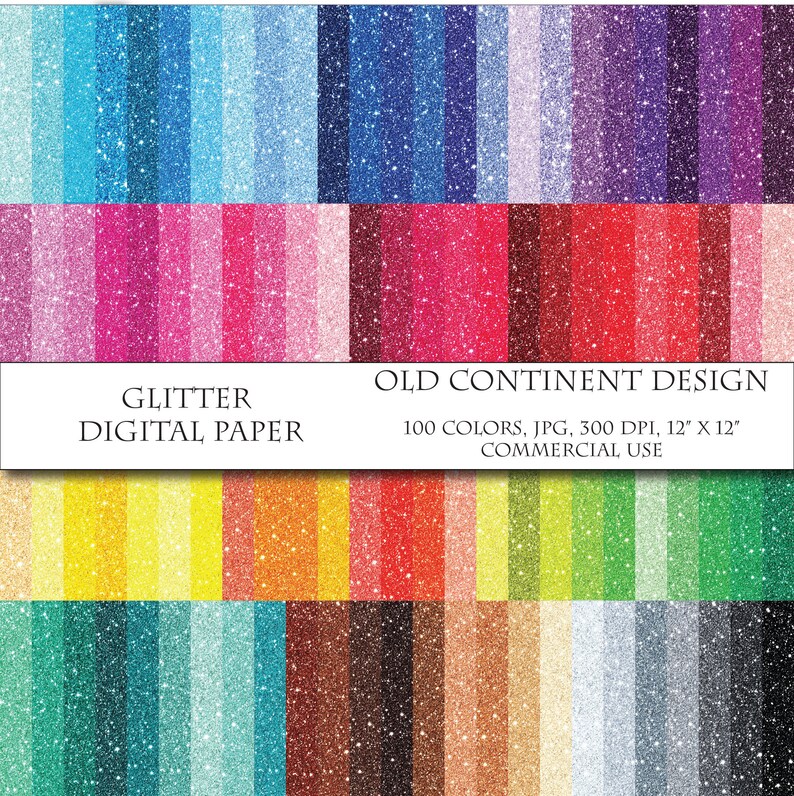 100 Glitter Papers Glittered Scrapbooking Paper Printable Etsy