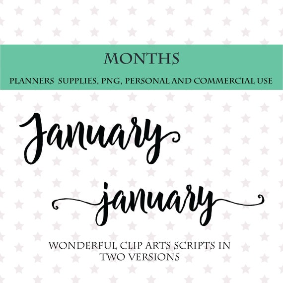 Bullet Journals Planners Printable Stickers Months Planner Clip Arts Bullet Journals Planners Printable Stickers Months Planner Clip Arts