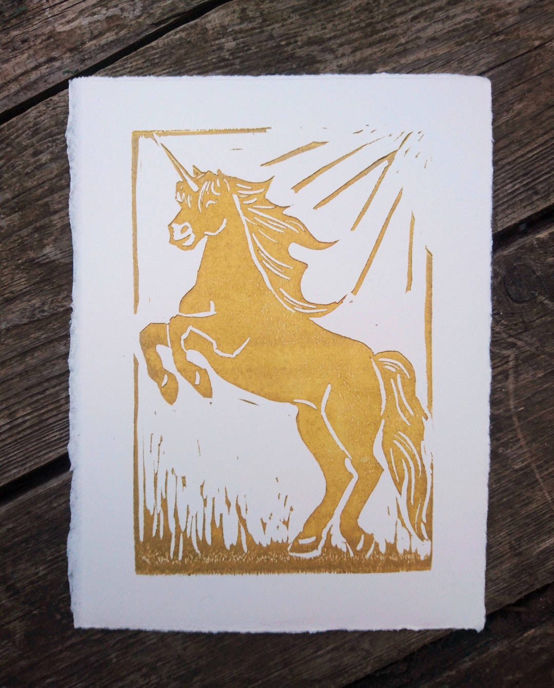 Unicorn Block Print - Etsy