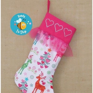Nordic Christmas Stocking, Christmas Stocking, Whimsical Stocking, Nordic Holiday Decor, Gift For Her, Mantel Stocking, Ready to Ship