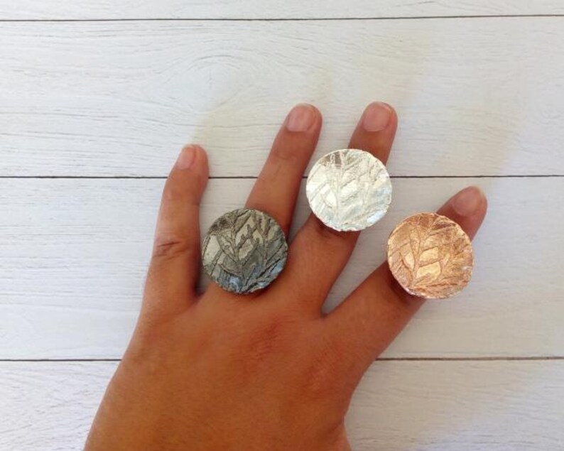 Gold Statement Ring Size 5.5 Tree Branch Ring Disc Ring for Etsy