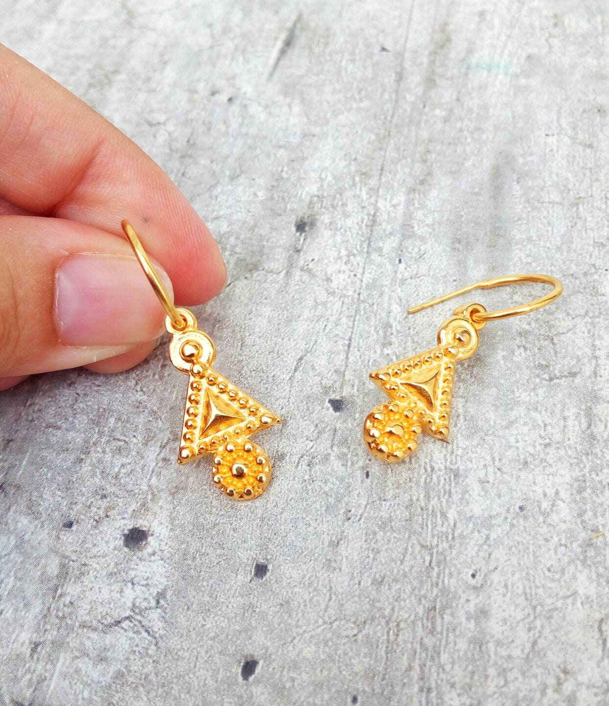 Small Bee Huggie Gold Earrings by GA main image 0