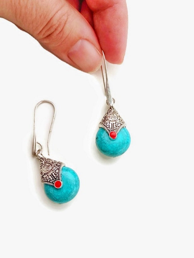 Birthday Gift For Best Friend Silver Plated Brass Earrings Aztec Earrings Ethnic Silver Earrings
