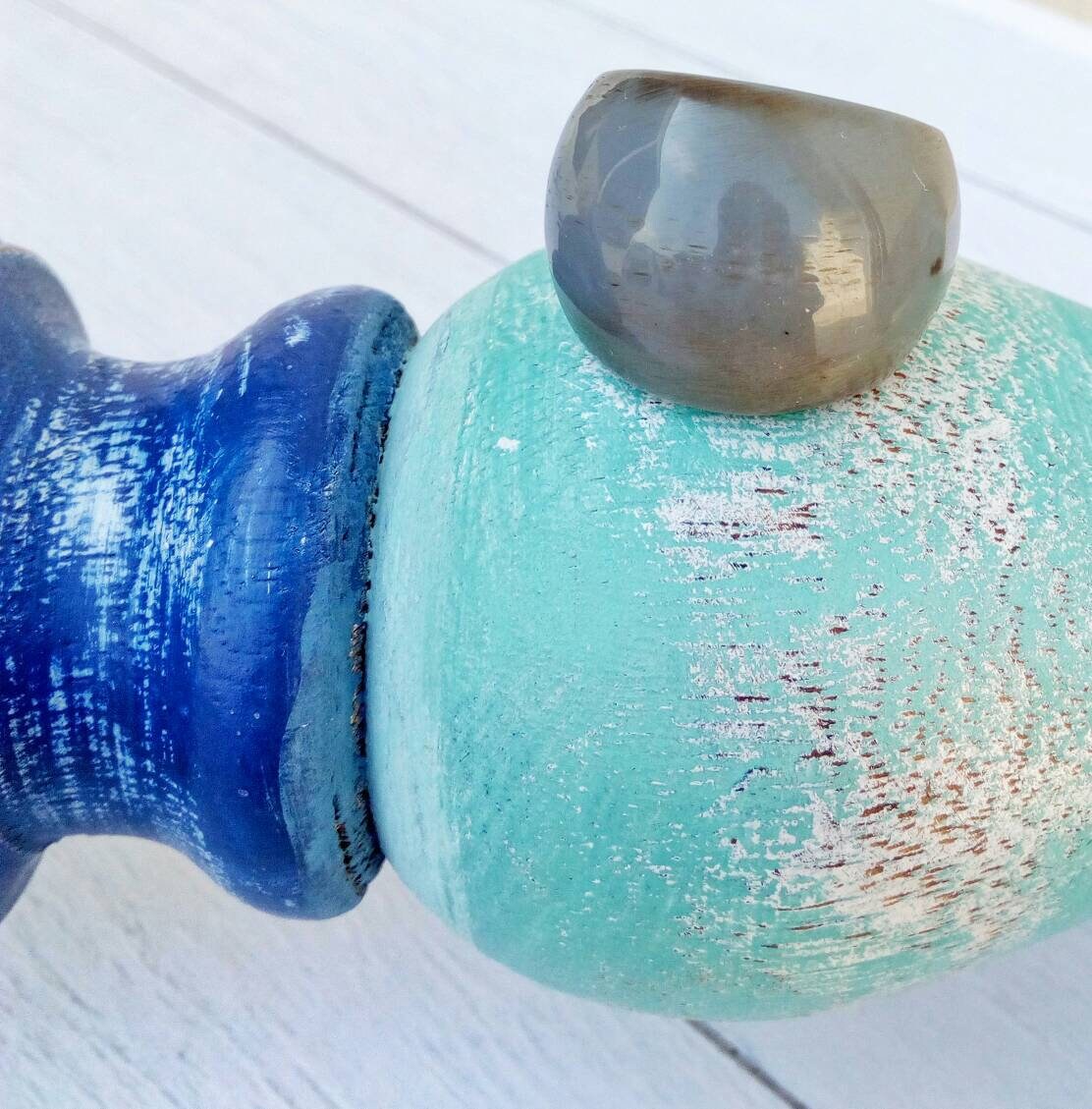 Großer moderner Ring in grauer Farbe Plexiglas Statement Ring | Etsy