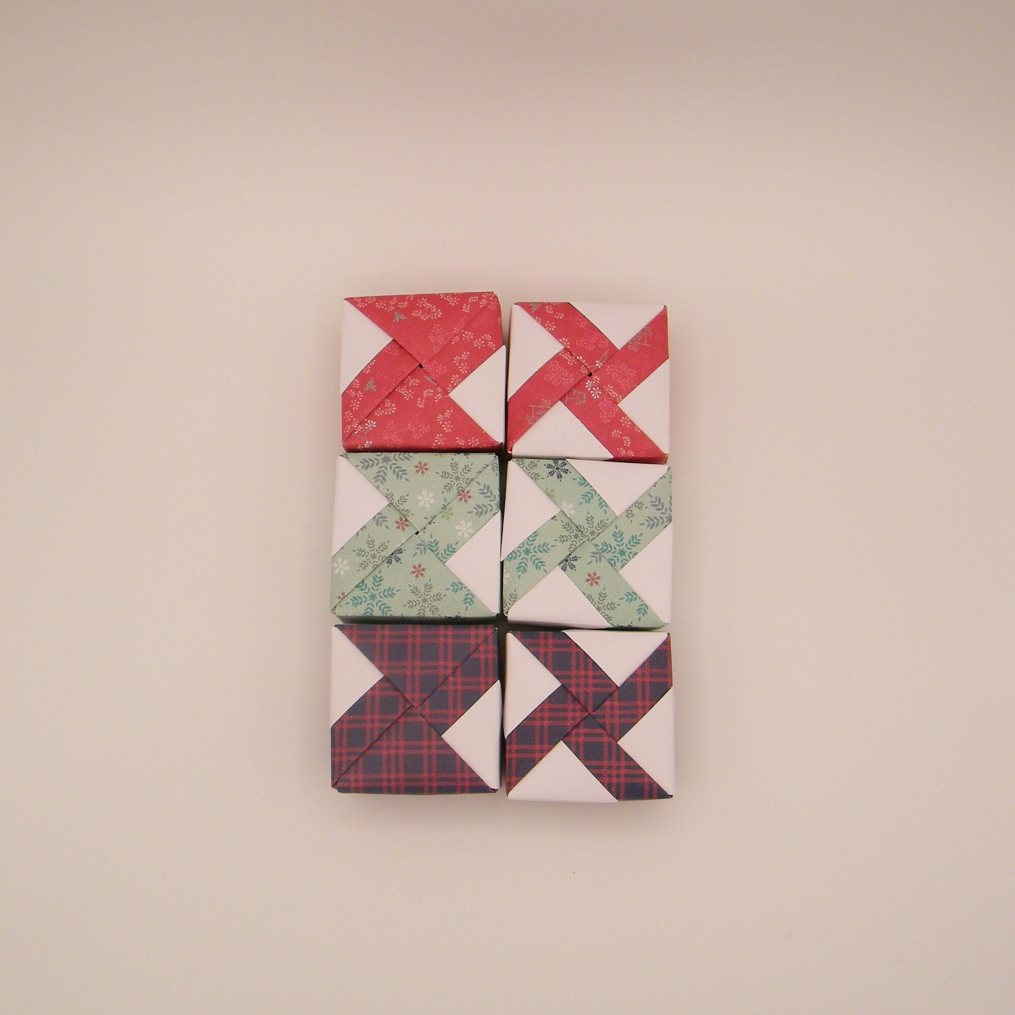 Lot de 6 Boites Carrées Origami