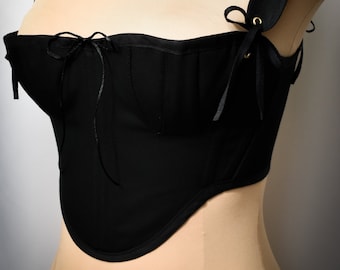 Black Short Transition Regency Stays, Custom Sized and Made to Order