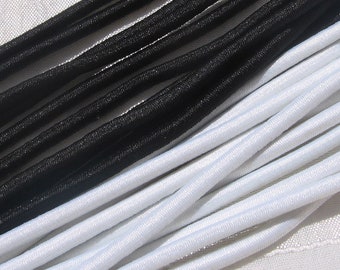 Lot de plus de 4 metres de fil, fil elastique, fil stretch, fil 4mm, fil noir, nylon, élastique noir, corde, élastique blanc, masques, C246