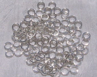 Lot of 100 rings, 6mm rings, closed rings, silver rings, thickness 1.2mm, junction rings, decorative rings, solid, A215