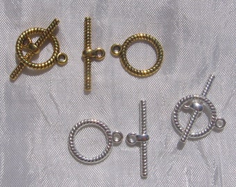 Cierres de palanca, juego de 12, cierre redondo, cierre para pulsera, cadena, 16 mm x 20 mm, barra de 27 mm, plata, oro, T26, O208