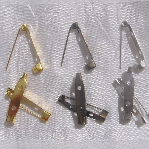 Brooch supports, set of 30 brooches, bronze brooch, bronze pin, gold brooch, 30mm brooch, silver brooch, gold pins, A224, O206, J109