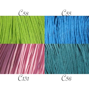Waxed cotton, lot 70 meters, cotton thread, 1mm thread, choice, green thread, blue thread, pink thread, turquoise, necklaces, bracelets, C55,C56,C58,C131