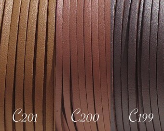 3 meters of brown leather-style suede thread 3mm x 1mm suede velvet textile cord 3x1mm color of your choice bracelet necklace *C199 *C200 *C201