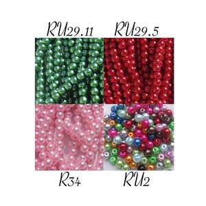 Lot de 100 perles, 6mm, perles nacrées, verre nacrée, renaissance, bohème, perles rondes, 6mm, vert, rouge, rose, multicolores, trou 1mm,RU2 image 1