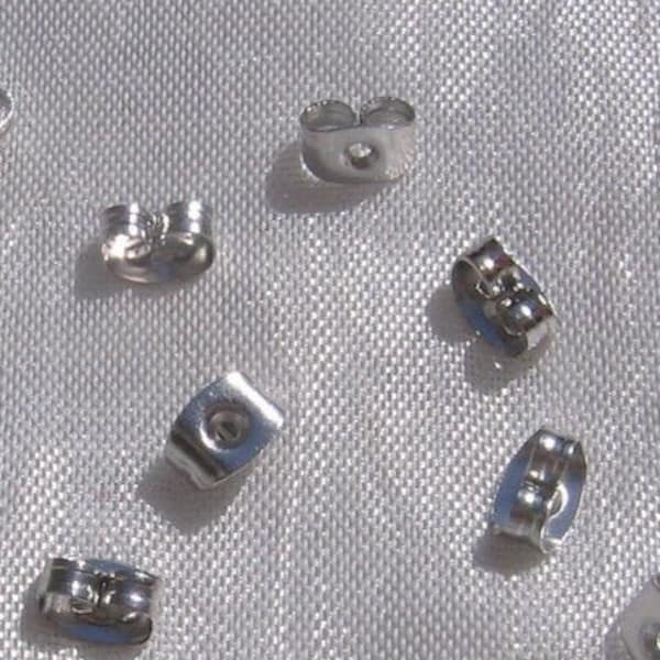 EMPUJADORES DE ACERO INOXIDABLE, juego de 100 terminales para pendientes, acero inoxidable, antialérgicos, pulsadores de mariposa, 6 mm x 4 mm, IN45