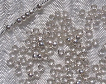 Set of 200 crush beads, 2.5mm beads, silver beads, crush beads, platinum color, brass beads, nickel free, A218