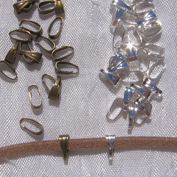 Lot de 100 bélières, bélières argentées, bélières bronze, anneaux argentés, anneaux bronze, pour pendentifs, 7mmx3mm, pour fils, A74,J133