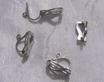 Lot de 4 clips, clips inox, supports boucles, boucles d'oreilles, clips 12mm, 12x9x6mm, boucle inox, acier inoxydable, anti allergique,IN40