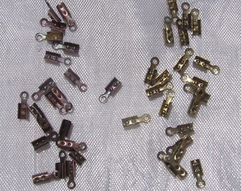 Lot de 20 embouts, à pincer, embouts fils, lacets, cordons, cache-noeuds, embouts bronze, embouts cuivre, 7x2mm, embouts 7mm, J73, Q12