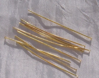 Gold nails, set of 60 rods, flat head, golden rods, 7cm rods, 70mm rods, 70mm nails, 7cm nails, 70x0.7mm, nickel free, 2mm head, O202