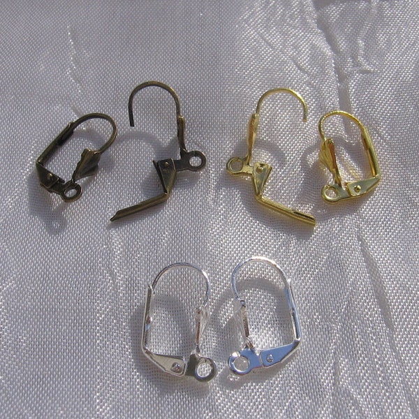 Earrings, set of 10 pieces, sleeper supports, golden loops, bronze loops, golden sleepers, silver loops, 17mm x 11mm, O182