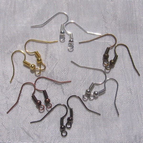 Earrings, earring supports, hook, nickel-free, lead-free, cadmium-free, 18mm, silver, gold, gunmetal, bronze, copper buckle