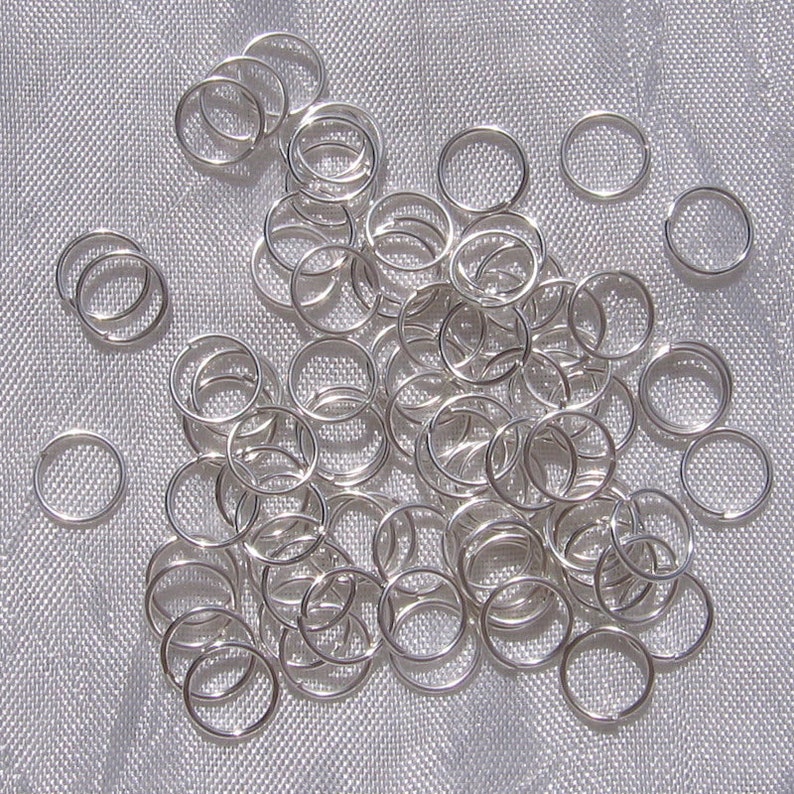 Anneaux argentés, anneaux de jonction, anneaux ouverts, métal argenté, au choix, anneaux 3mm, 4mm, 5mm, 6mm, 7mm, 8mm, breloques, A2,A54-A58 image 10