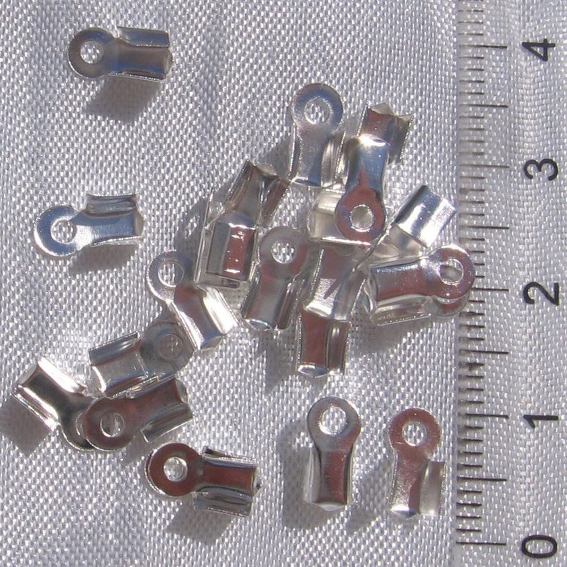 100 wire tips, wire knot covers, filigree tips, yaw tips, metal clamp, silver metal, bronze metal 9mm x 4mm A145 J129 image 2