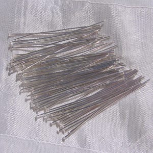 Verpakking van 50 messing platte kopspijkers 50 mm, zilveren spijkers, zilveren pinnen, platte kop, 50 mm pinnen, zilveren messing spijkers - A225