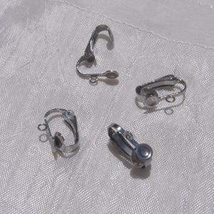 Stainless steel clips, set of 4 clips, earring holders, earrings, 16mm clips, 16x12mm, stainless steel buckle, stainless steel, anti-allergy, IN67 image 1