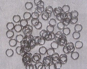 Set of 200 rings, stainless rings, stainless steel rings, stainless steel, 5mm rings, thickness 0.6mm, thin rings, 5mm x 0.6mm, IN25