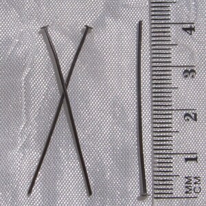 Gunmetal rods, set of 100 rods, eye nail, loop, flat head, gunmetal nail, 45mm rod, 40mm nail, gunmetal, U6, U7 image 3