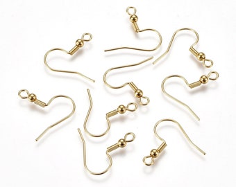 Lot of 20 Stainless Steel Earring Hooks, Stainless Steel Earring Holders for Gold Earrings, Earring Backs, Earrings, IX41