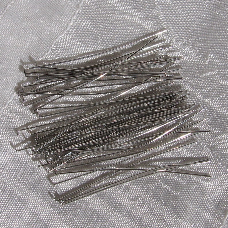 Lot 100 rods, stainless rods, loop nails, flat head nails, 50mm x 0.6mm, 5cm rods, stainless steel, non-allergic, IN21, IN22 100 tête plate -IN21