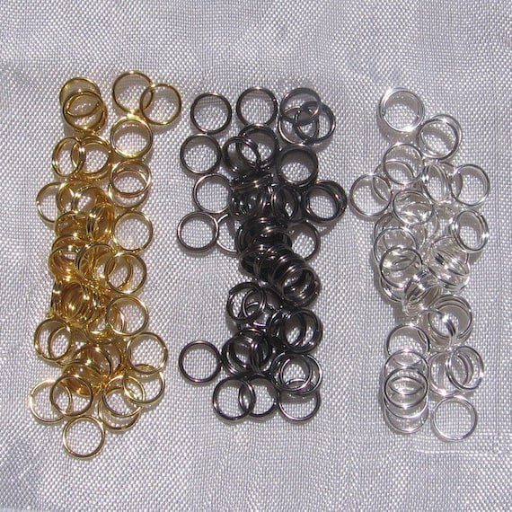 200 anneaux doubles, anneaux de jonction, anneaux 6mm, metal doré, métal argenté, anneaux gunmetal, 6mm x 1,2mm, *A196 *O184 *U4