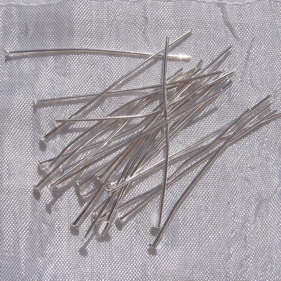 LOT de 60 TIGES CLOUS à OEIL 70 x 0,7mm ARGENTES CLAIR 7cm boucles d/'oreilles