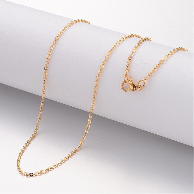 Stainless necklace, 45cm necklace, 50cm necklace, stainless chain, stainless jewelry, stainless steel, gold necklace, gold stainless steel, IX9, IX26 image 1