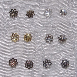 6mm cups, set of 200, 6mm beads, spacers, filigree metal silver, gray, gold, bronze, gunmetal copper, S16, S34, O104, J134, Q5, U24