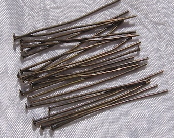 Confezione da 60 chiodi a testa piatta in bronzo, gambo da 40 mm, gambo a testa piatta, chiodo a testa piatta, 40 mm x 0,7 mm, chiodi in bronzo, gambo in bronzo, J2