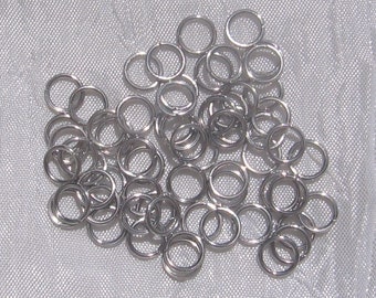 Lot de 200 anneaux, acier inoxydable, anneaux 8mm, anneaux solides, anneaux acier, anneaux 8mm x 1mm, épaisseur 1mm,anneaux de jonction,IN85
