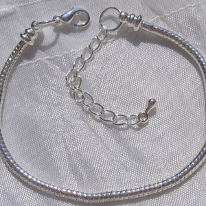 Silver bracelet, snake bracelet, diameter 3mm, carabiner clasp, additional chain, 17cm, 18cm, 19cm, 20cm, 21cm, 22cm, 23cm, G4 image 1