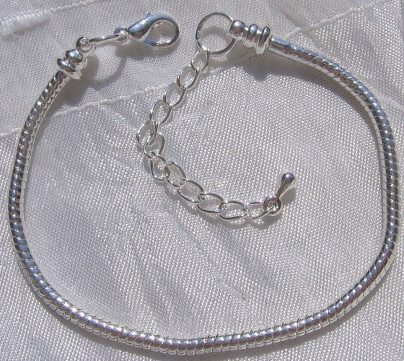 Silver bracelet, snake bracelet, diameter 3mm, carabiner clasp, additional chain, 17cm, 18cm, 19cm, 20cm, 21cm, 22cm, 23cm, G4 image 1