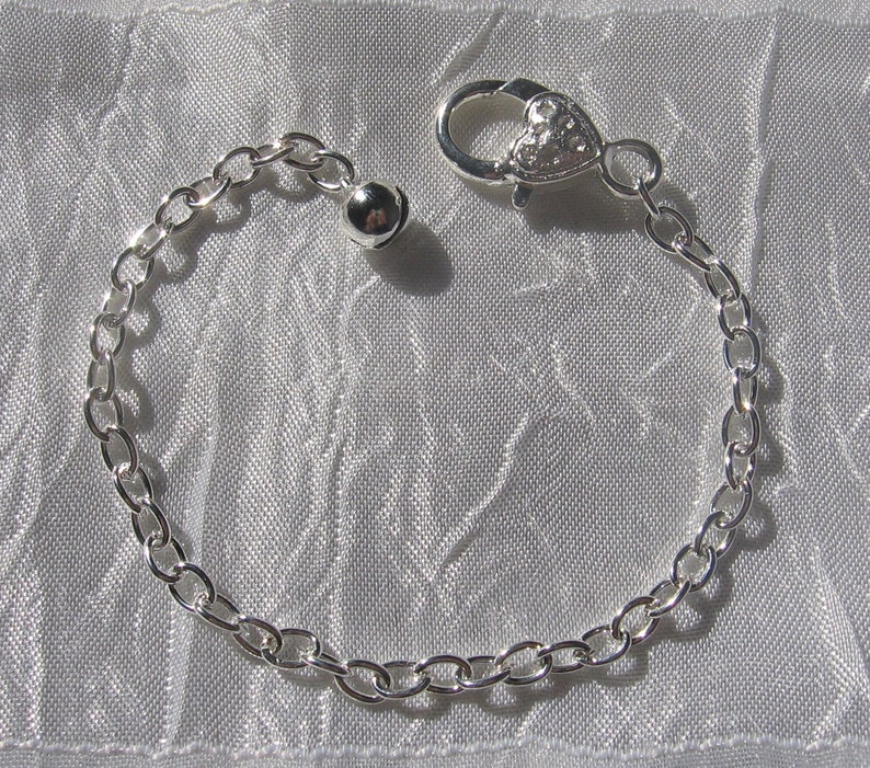 silver bell silver chain bracelet with musket Silver bracelet 20cm bracelet C78 silver metal musket clasp