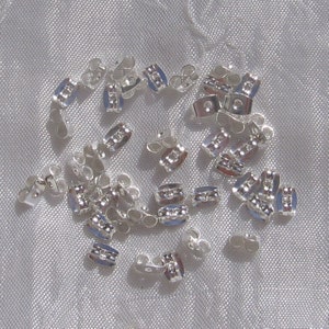 Lot de 100 poussoirs, embouts boucles d'oreilles, embouts argentés, poussions papillon, pour boucles d'oreilles, 6mm x 4mm, A235 image 1