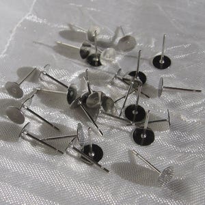 Lot de 50 clous, clous inox, supports boucles, boucles doreilles, acier inoxydable, boucles inox, 12mm, plateau 6mm, plateau 4mm, IN10 image 7