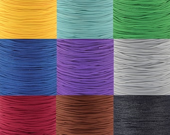 FIL NYLON, fil 0.8mm, lot de 15m, fil tressé, 15 mètres de fil, cordon tressé, jaune, bordeaux, violet, turquoise, gris, vert, marron, C215