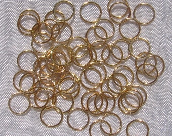 Lot of 200 jump rings, 8mm jump rings, gold jump rings, 8mm x 0.7mm, nickel free, unsoldered, jump rings, O214