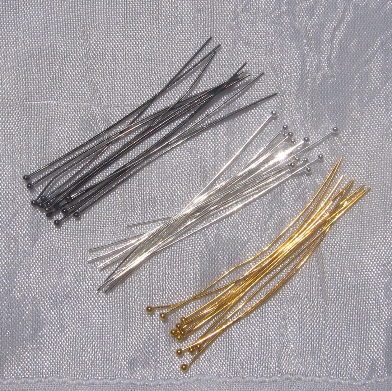Lot De 50 Tiges En Laiton Tête Ronde Bille - 50mm X 0,5mm - Argenté Ou Doré Sans Nickel