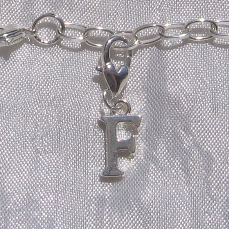 LETTER charm, letter from A to Z, letter pendant, alphabet letter, carabiner charm, carabiner charm, silver metal, CHOICE letter Lettre "F" - K58