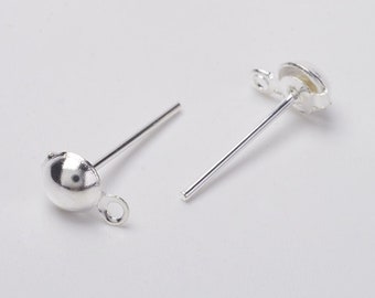 Ear studs, earring supports, set of 50, earrings, flower supports, silver supports, silver earrings, nickel free, A208